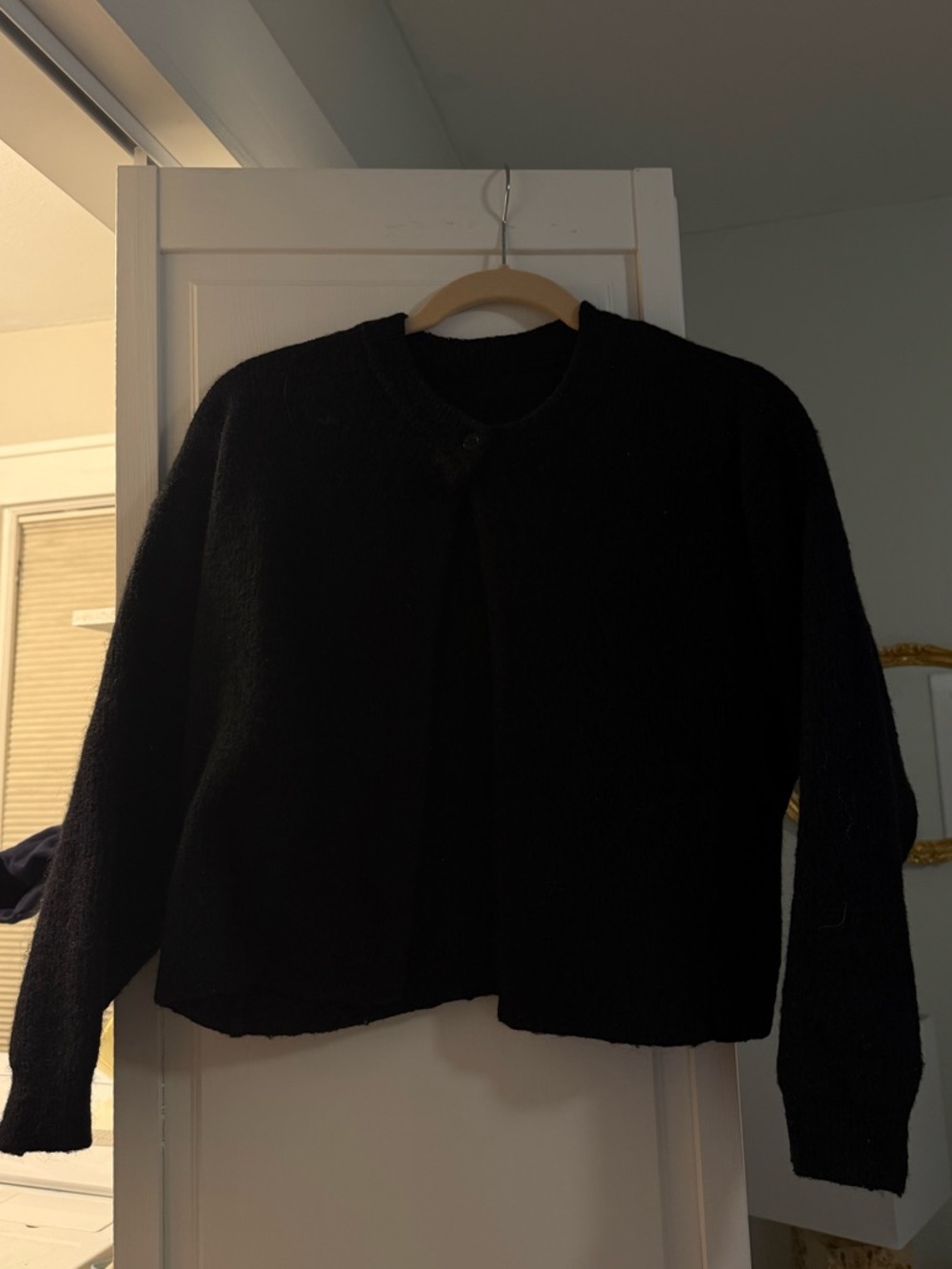 Daily Drills Black Single Button Sweater - Picture 2 of 3